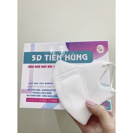 Thùng 100 chiếc khẩu trang 5d Tiến Hùng,  Khẩu trang 3 lớp vải không dệt ôm sát kháng khuẩn