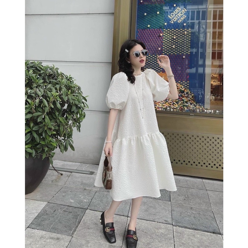 Váy bầu dáng babydoll chất liệu xốp nhẹ sang chảnh M041