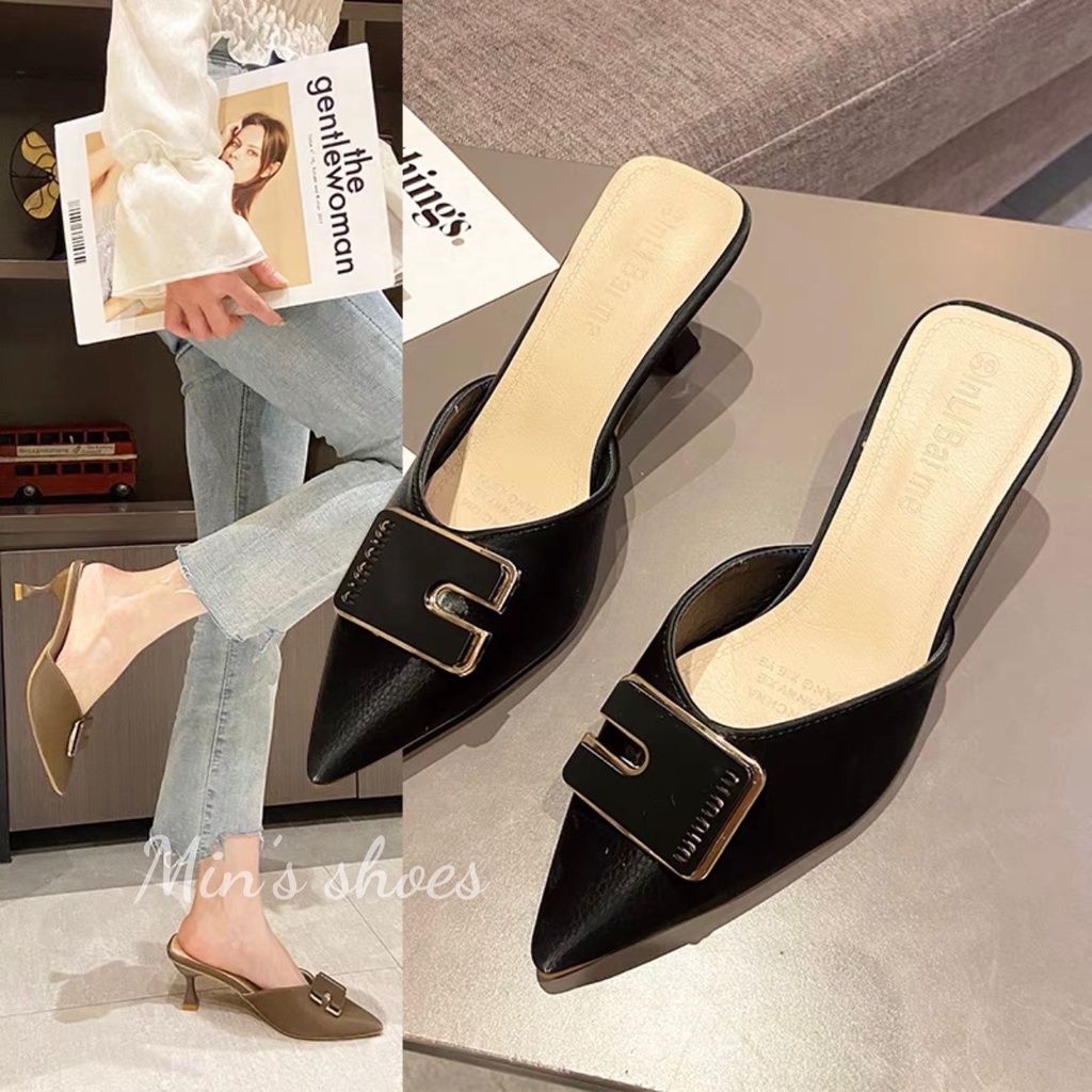 Min's Shoes - Giày Sục Gót Nhỏ Da Mềm Cao Cấp 07