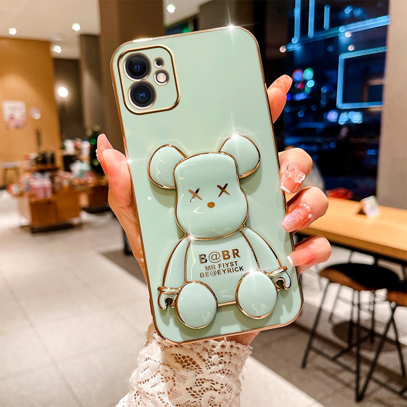 Ốp Điện Thoại Hình Gấu 3d Kèm Giá Đỡ Cho iPhone 6 plus 6s plus 7 plus 8 plus xs max xr 11 pro max 12 pro max 13 pro max 14 plus 14 pro max