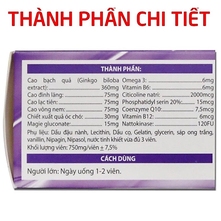 Bổ Não Cevinton nattokinase Forter Giúp Hỗ Trợ Tăng Cường Tuần Hoàn Máu Não,Giảm Thiểu Năng Tuần Hoàn Não, Tai Biến Mạch