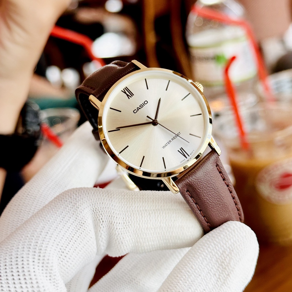 Đồng hồ nữ dây da Casio LTP VT01GL 9B
