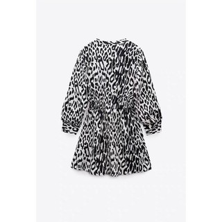 (Sẵn) Váy lụa báo cổ V Zarrraa canh sale
