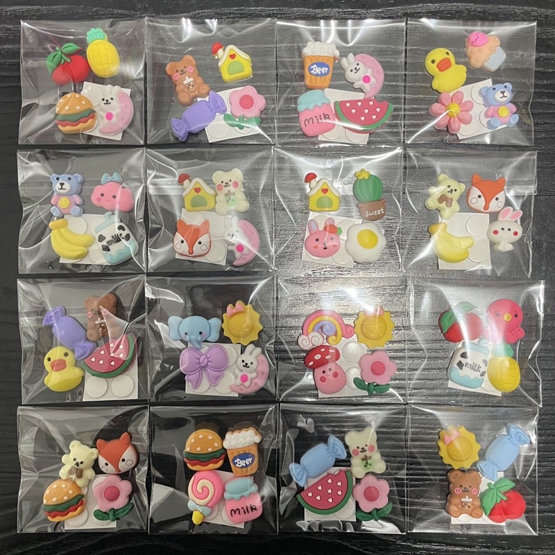 Sét 4 sticker 3D nhiều hình siêu dễ thương❤️