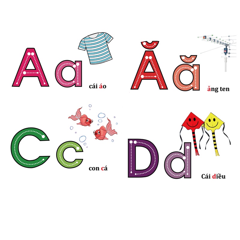 Decal dán tường cho bé phòng ngủ 3d bếp phòng khách Tung Home Decor Chữ Cái TV