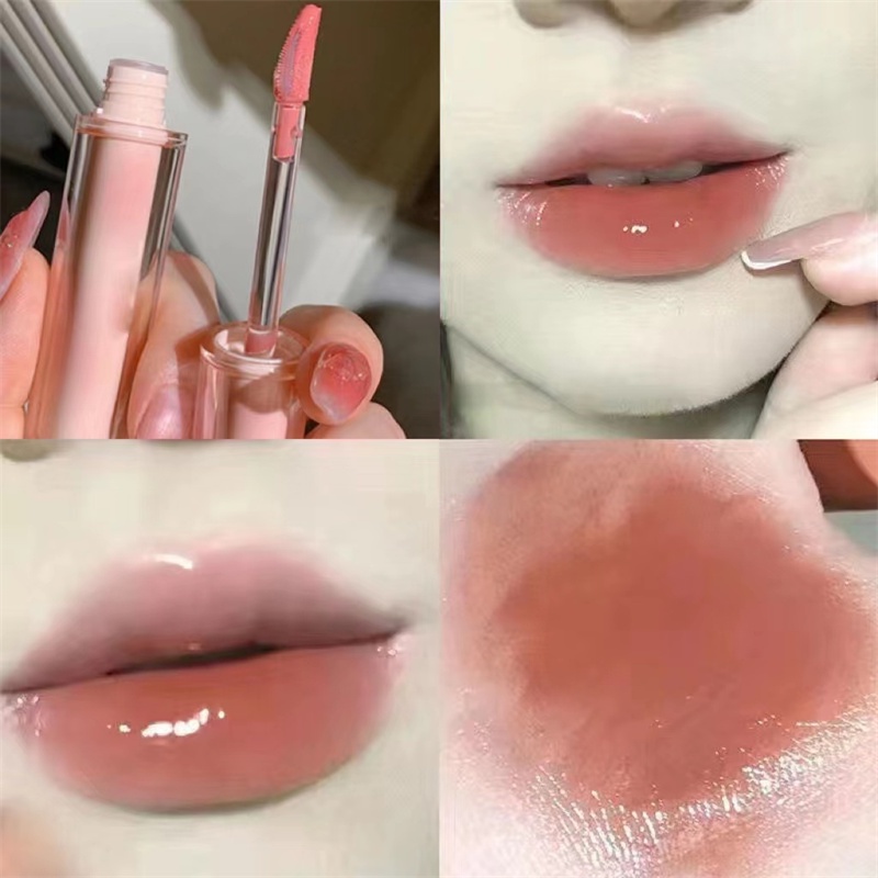 HERORANGE® Son Bóng Dưỡng Ẩm Lâu Trôi Mềm Mượt Thiết Kế Vỏ Hình Ly Trà Băng Độc Đáo