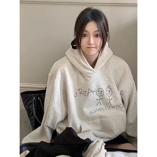 Áo hoodie Urban màu xám giống Lisa BLACKPINK