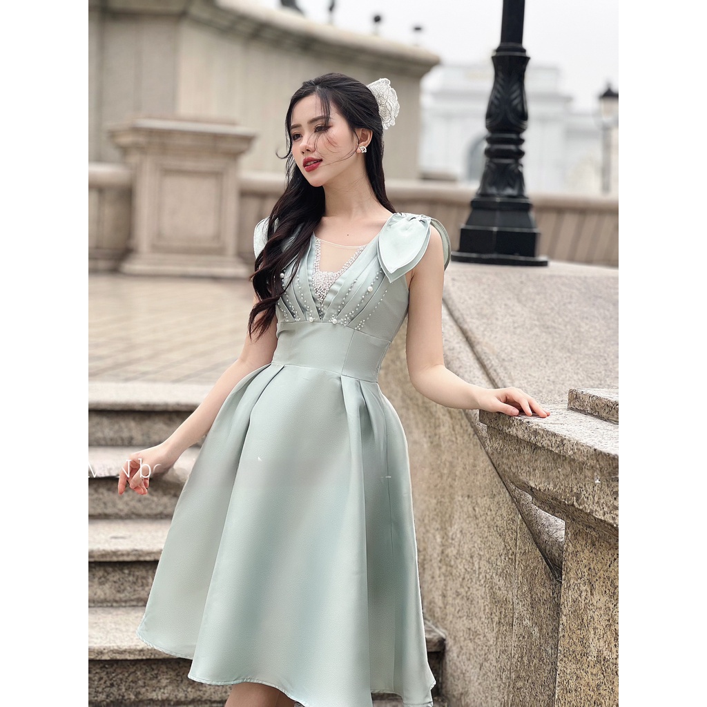 Váy dự tiệc tiệc tiểu thư đính đá siêu sang chảnh M9 | BigBuy360 - bigbuy360.vn