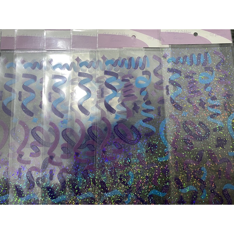 hình Dán Trang Trí Nhật Ký Họa Tiết Ruy Băng Nhiều Màu Bắt Mắt