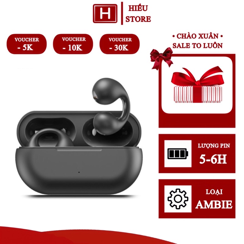 Tai nghe Bluetooth AM-BIE truyền nhạc qua xương tai, bass căng âm thanh hay, kết nối mọi dòng máy