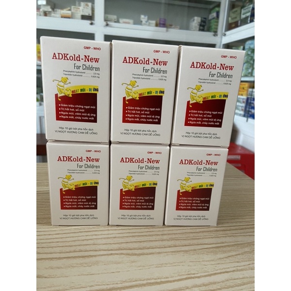 ADKold - New gói hỗ trợ giảm sổ mũi, ngạt mũi cho trẻ em hộp 10goi