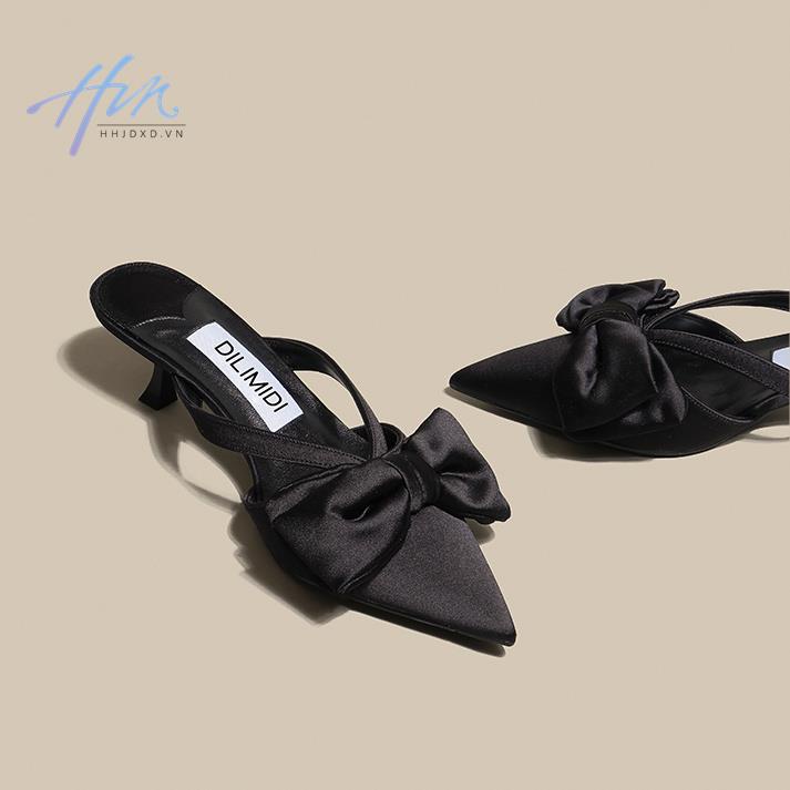 Hàng Mới Về Mới Dép Cao Gót Mũi Nhọn Đính Đá Thời Trang Mùa Xuân 2023 Dành Cho Nữ