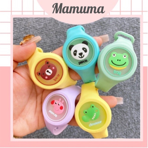 Đồng hồ tinh dầu đuổi muỗi cho bé có đèn phát sáng, vòng đeo tay đuổi muỗi nhiều hình hoạ tiết động vật vui nhộn cute