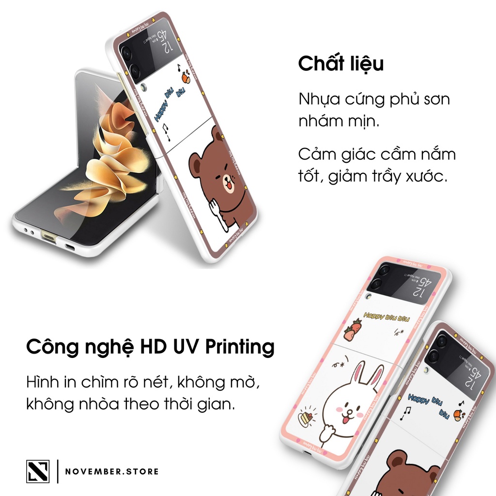 Ốp lưng cho Samsung Galaxy Z Flip 3 / Galaxy Z Flip3 / Galaxy ZFlip3 in hình Line Friends