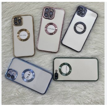 Ốp điện thoại iphone hở táo viền vuông mạ màu, kính bảo vệ camera cho iPhone 11/12/13/ 14 Pro Max | BigBuy360 - bigbuy360.vn