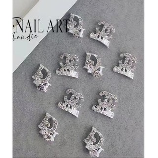 Mã charm nail màu bạc nhé a