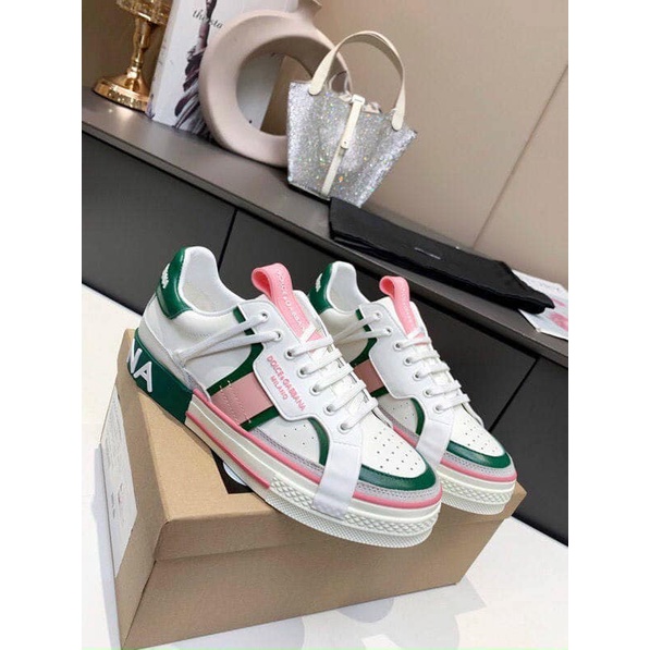 Giày Sneaker, Giày Thể Thao Nữ Độn Đế Da Trơn Cá Tính Phong Cách