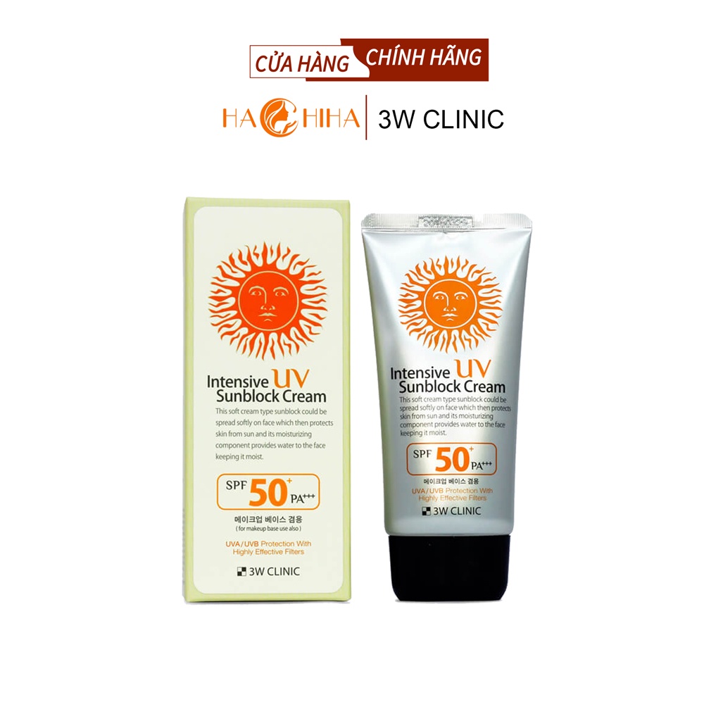 Kem Chống Nắng 3W Clinic Intensive UV Sunblock Spf 50 Pa+++ 70ml