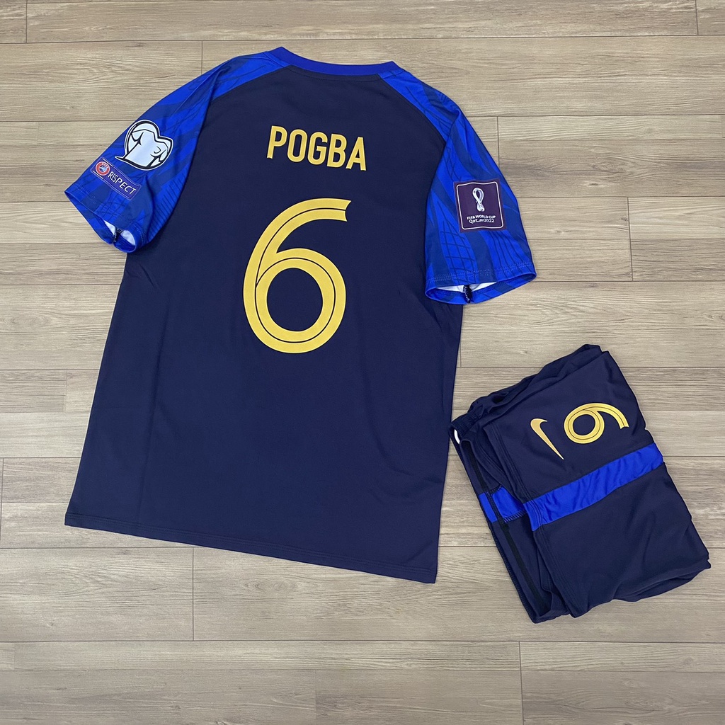 Bộ áo đấu Ngôi sao Pogba tuyển Pháp xanh VL DK 2022