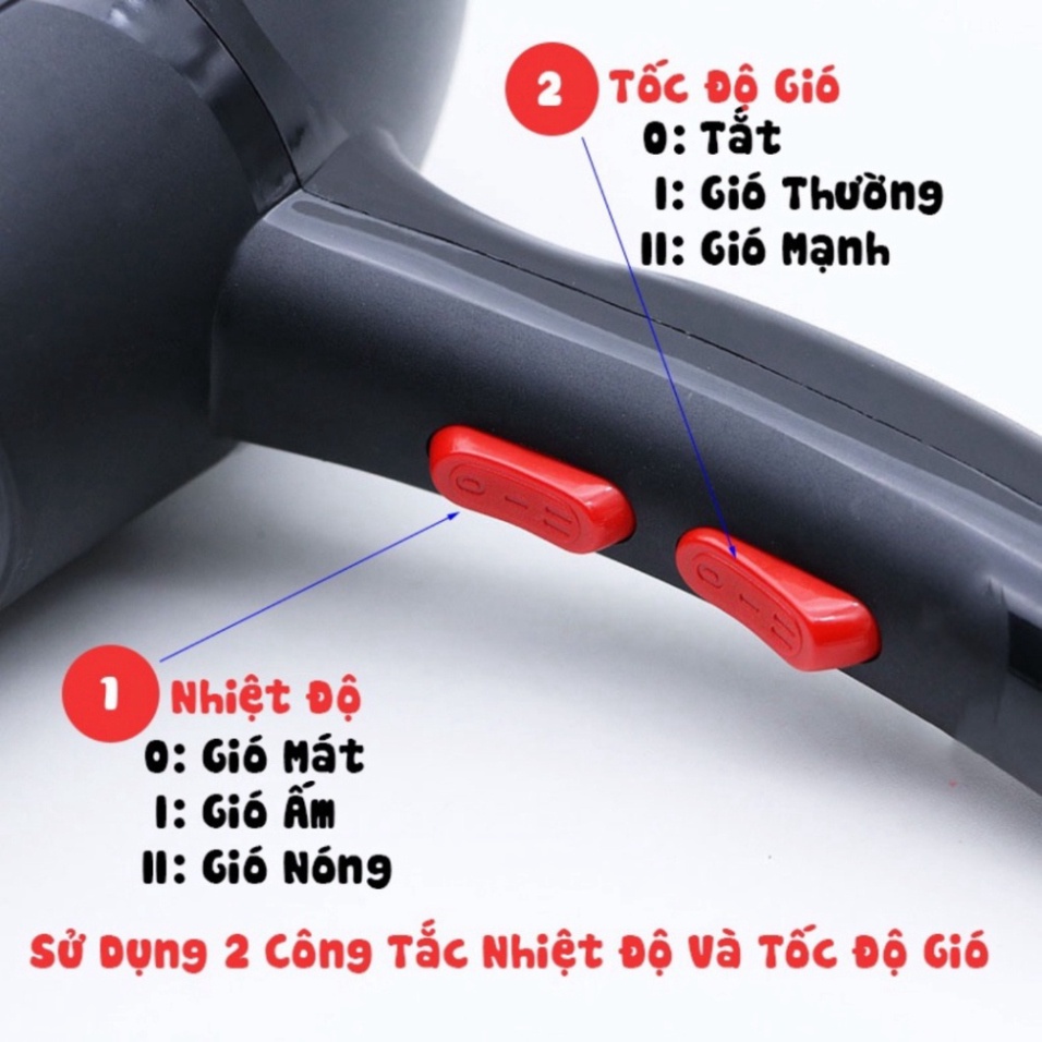 Máy sấy tóc hai chiều nóng lạnh công suất lớn 3500w chính hãng, máy khò tóc tạo kiểu  BH 12 Tháng