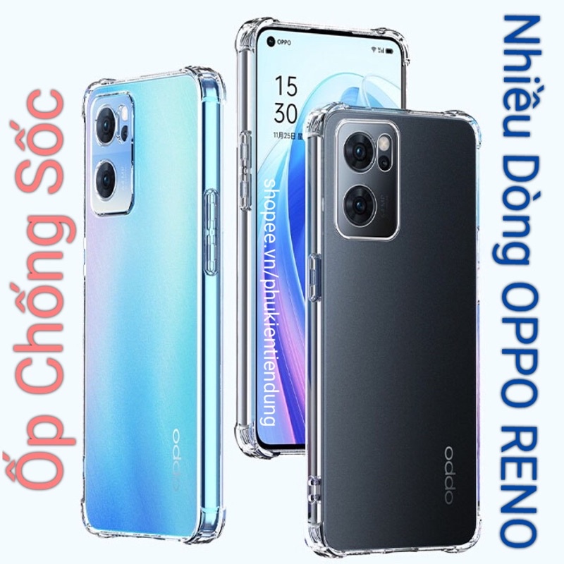 Ốp Lưng Dẻo Trong Chống Sốc Oppo Reno 8, 8t, 8z, 7, 7Z, 6 5G, 6Z, 5, 4 4G, 4 Pro 4G, 3, 2, 2F, A91