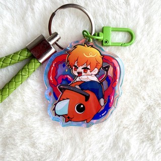 Móc khóa epoxy hologram nhân vật Chainsaw Man chibi