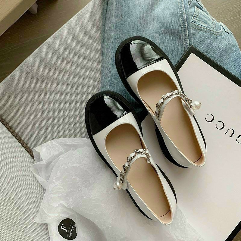 Giày búp bê nữ Quai Xích da mềm Cao Cấp mới 2023