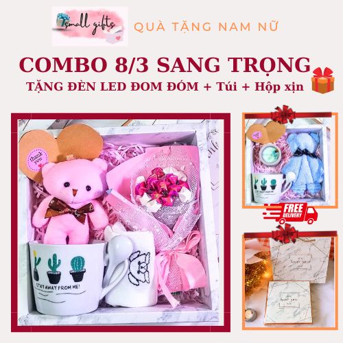 quà 8 3 cho người yêu , cho mẹ , cô giáo SMALL GIFTS, Set quà tặng bạn gái sang trọng ý nghĩa