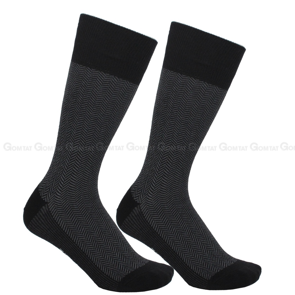 Tất vớ đi giày tây nam GOMTAT mẫu sọc xương cá, chất liệu cotton cao cấp, mềm mại, thoáng mát êm chân - GOM-MIX14-1DOI