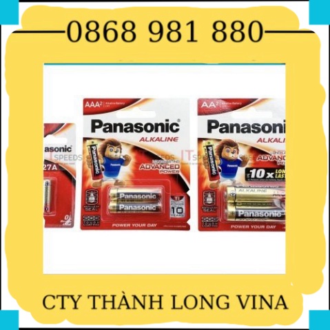Vỉ Pin 23A, 27A, AA, AAA, Alkaline Panasonic, 1.5V, 12V, Độ Xả Chậm, Chống Rò Rỉ, Không Chảy Nước, Hàng Chính Hãng