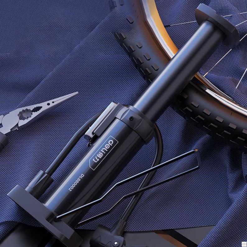 Bơm Xe Đạp Mini Deli, Bơm xe Đạp Chân Chính Hãng - Siêu Nhẹ, Dễ Dàng Di Chuyển - Áp Suất Cao - DL880002 / DL880006