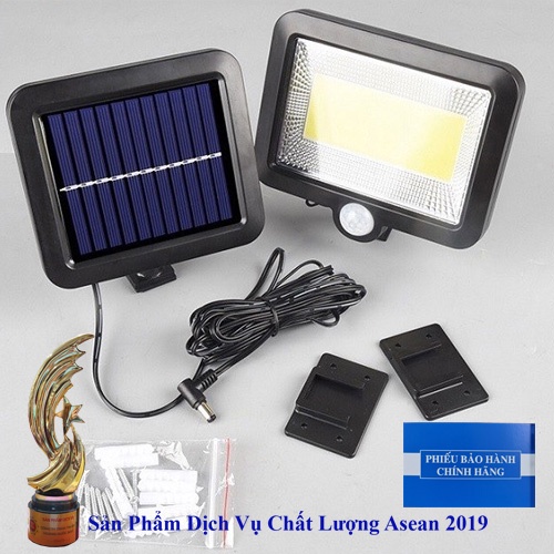 Đèn 6 mắt đèn chiếu sáng năng lượng mặt trời 120 led 💥Đèn led cảm biến chuyển động, pin tách rời - Bảo Hành 12 Tháng