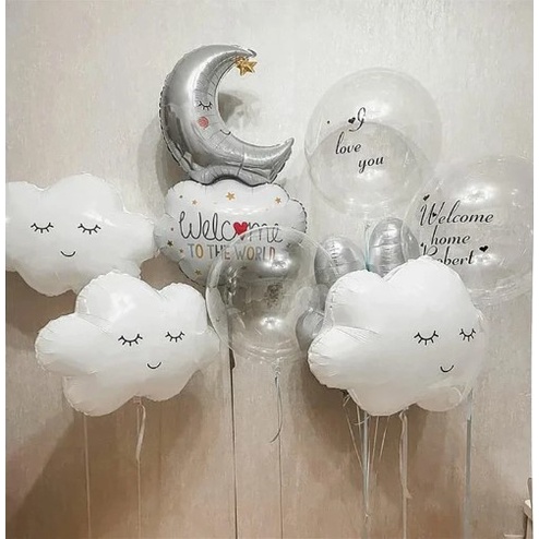 Bóng hình đám mây, mặt trời, mặt trăng, cầu vồng trang trí sinh nhật, phụ kiện chụp hình, đồ chơi cho trẻ em