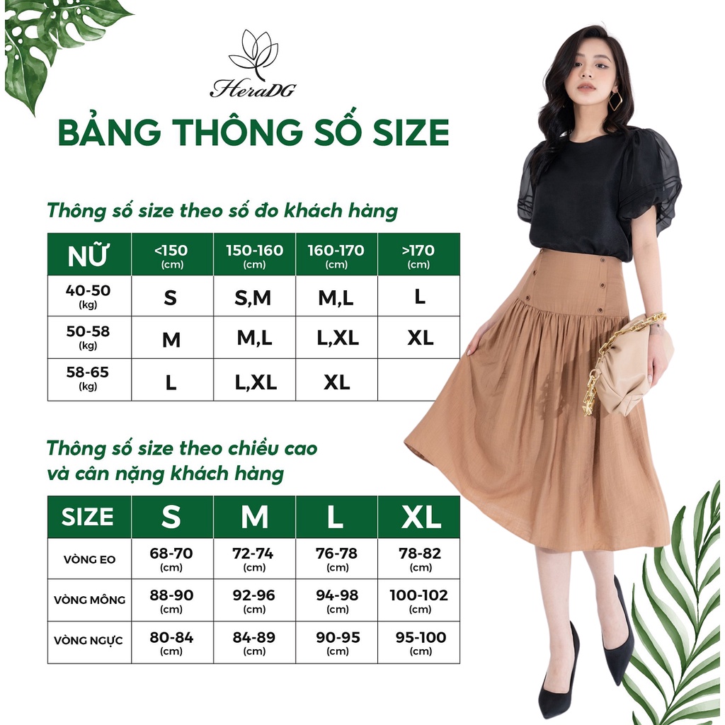 Áo sơ mi ngắn tay 2 lớp HeraDG thiết kê cổ tròn tay bồng dáng suông công sở điệu đà chất liệu tơ cao cấp SAKBC3023