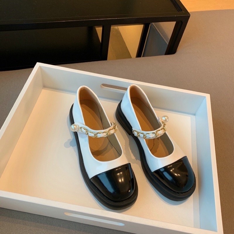 Giày búp bê nữ Quai Xích da mềm Cao Cấp mới 2023