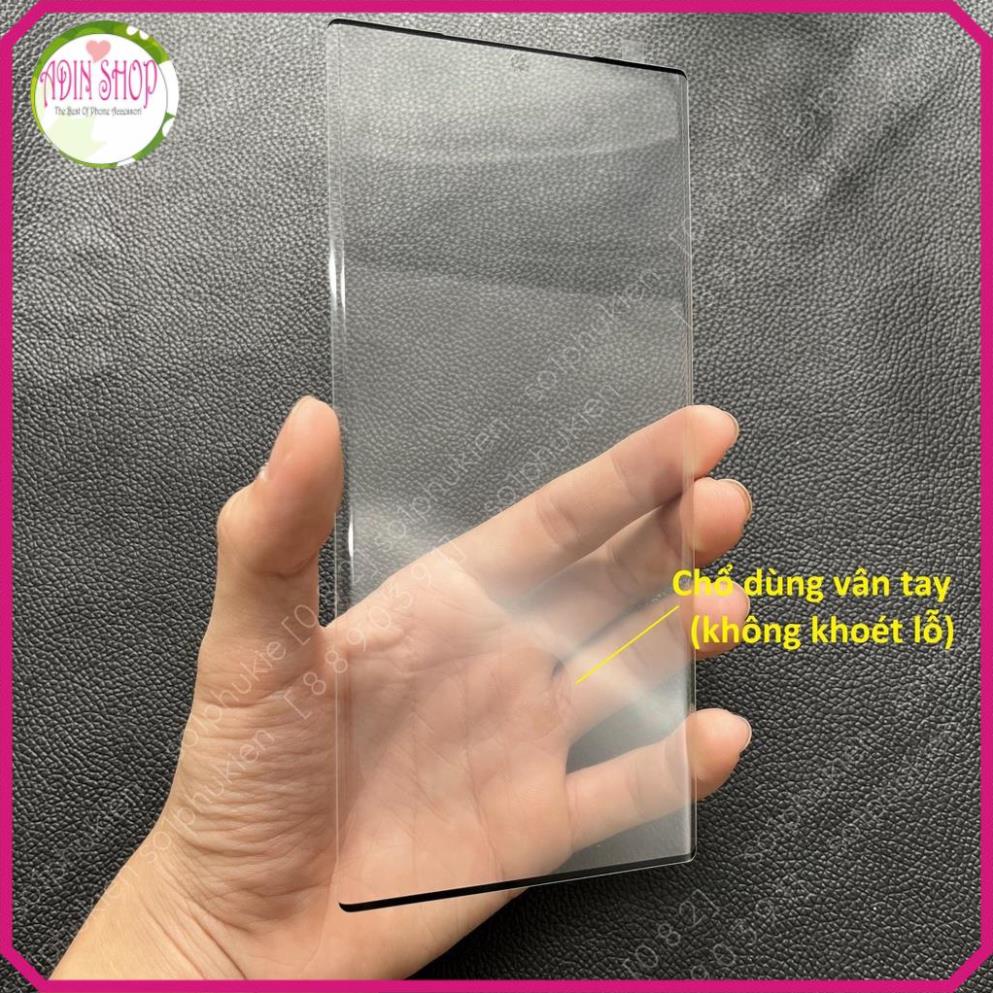 Kính cường lực full Samsung Note 20 Ultra 3D viền trong suốt không che màn, keo viền, dùng được vân tay (không khoét lỗ)
