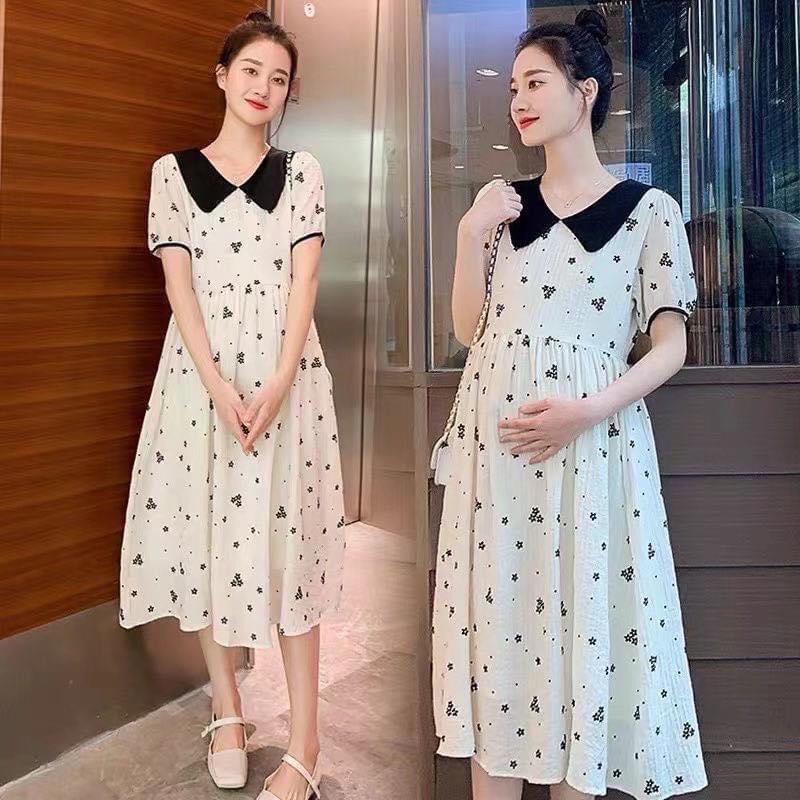(hàng mới về ) VÁY BẦU DỰ TIỆC, CÔNG SỞ, DẠO PHỐ-ĐẦM BẦU MÙA HÈ HOA NHÍ BABAYDPLL DÁNG DÀI CỰC XINH