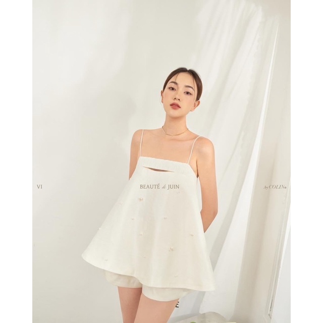 Thanh lý/Pass Áo hai dây tùng xoè đính hạt ngọc | COLIN  | Xem thêm ở mô tả