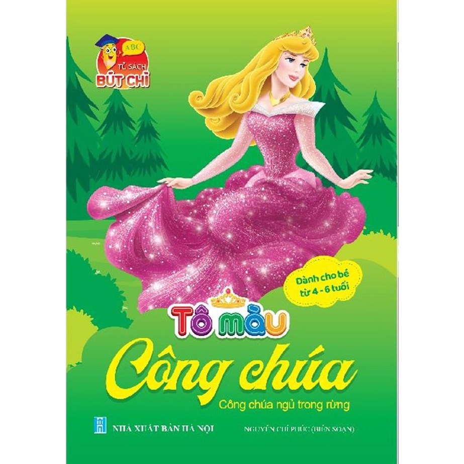 Sách - Tô Màu Công Chúa Dành Cho Bé 2 - 6 Tuổi - Túi Gồm 6 Cuốn (Có Lựa Chọn Kèm Sáp 12 Màu)