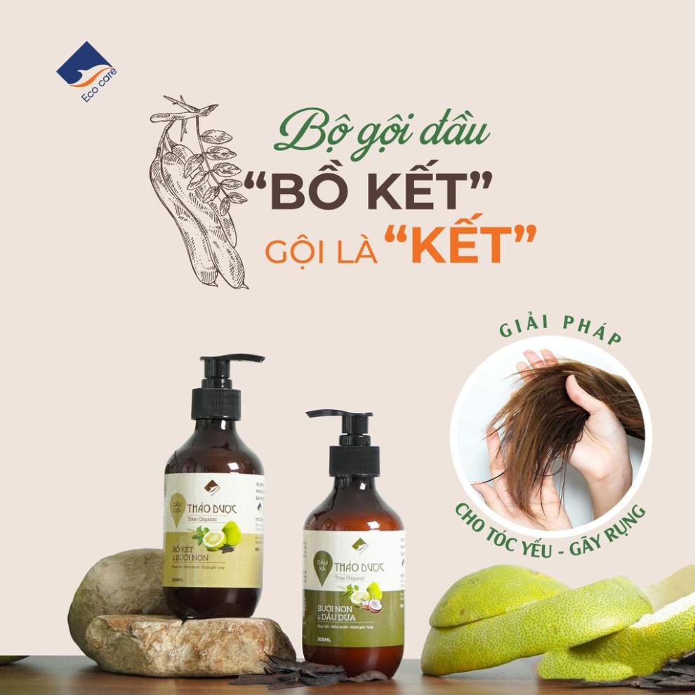 Dầu gội Dầu xả Thảo Dược True Organic Ecocare chăm sóc tóc chuyên sâu - Chuyên biệt cho tóc hư tổn và gãy rụng