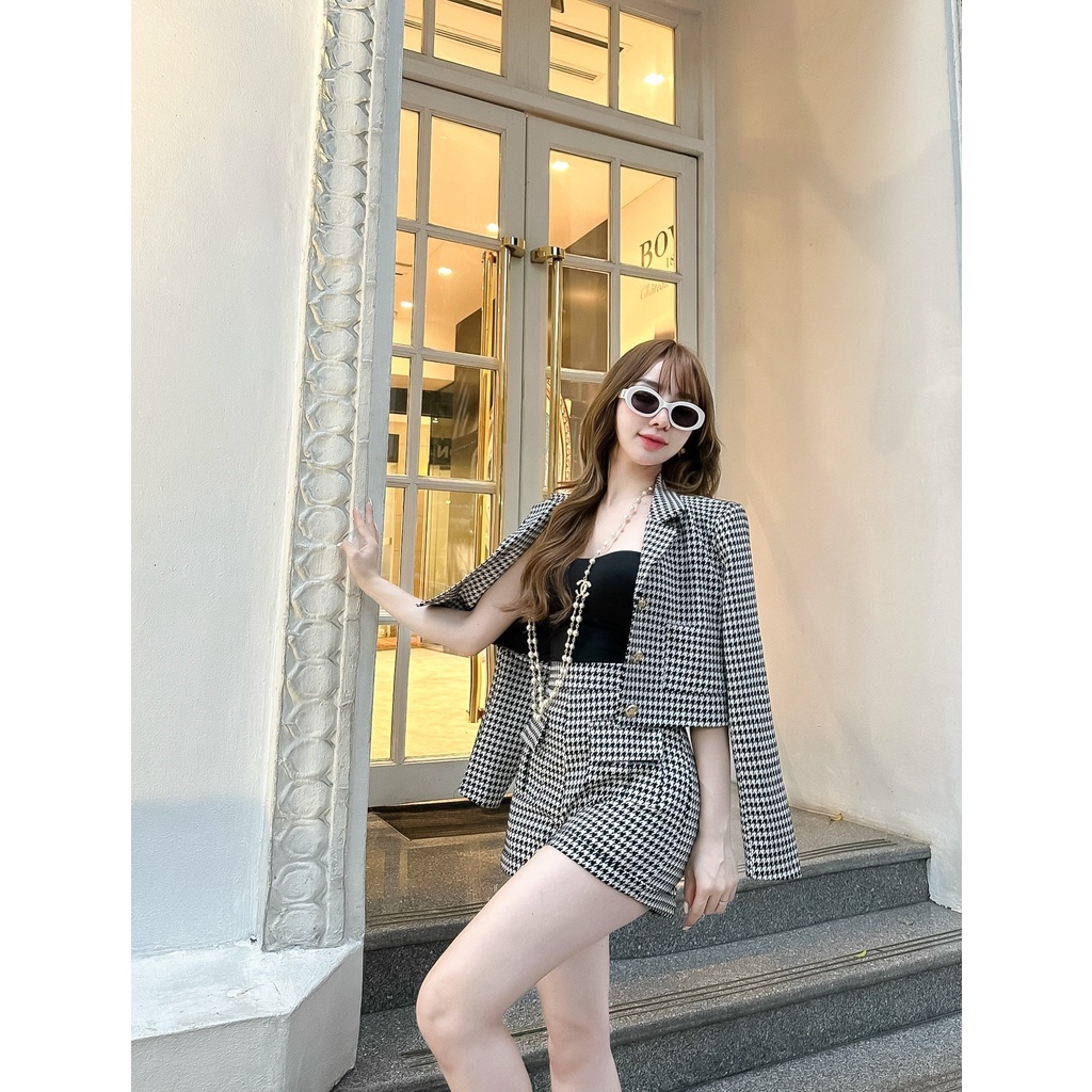 Sét áo vest kết hợp quần sóc túi hộp chất umi ép 2 lớp đủ size sml