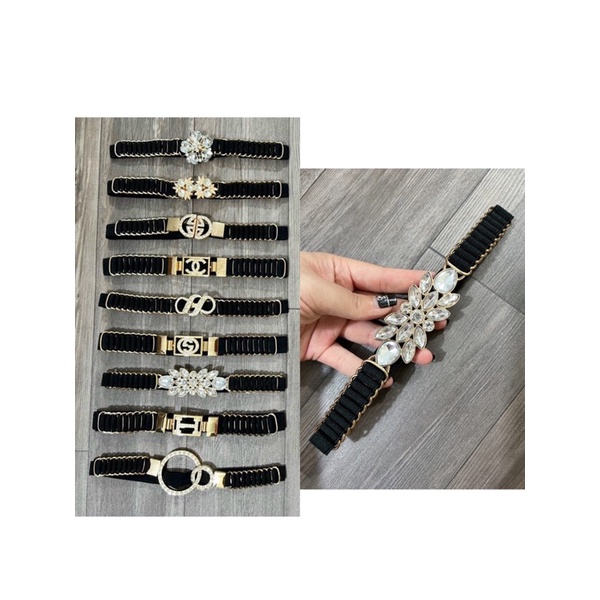 Thắt lưng đai váy dây nịt bản nhỏ 2.5cm phối mặt đá nhân tạo_mã 603