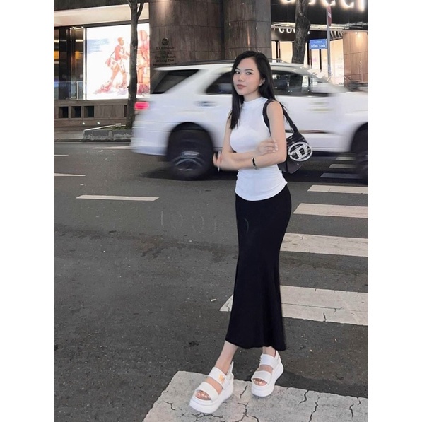 Set áo sát nách váy đuôi cá dáng dài