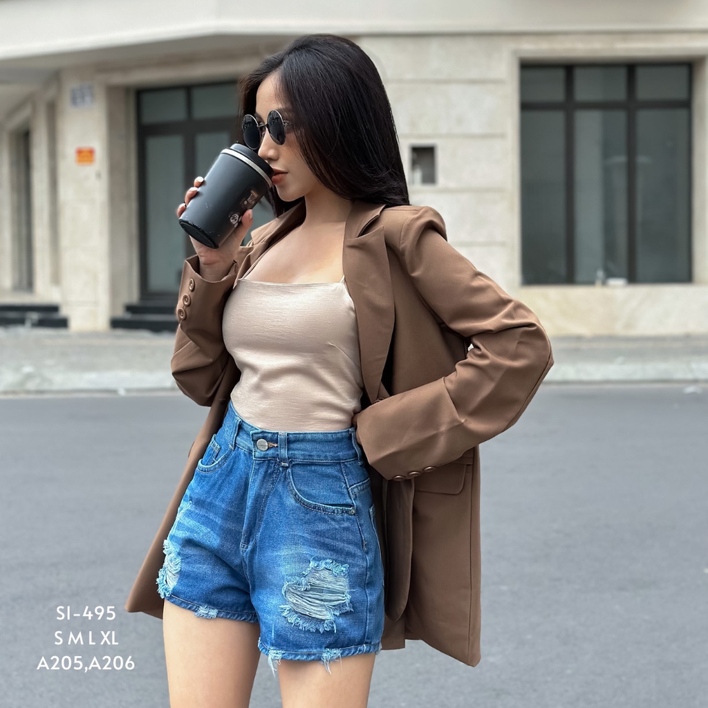 Quần short jean nữ rách TiQi Jeans S1-495