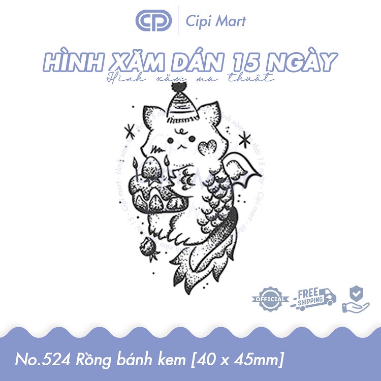 CIPI MART - Hình xăm tạm thời 15 NGÀY - chống nước, cọ xát 524