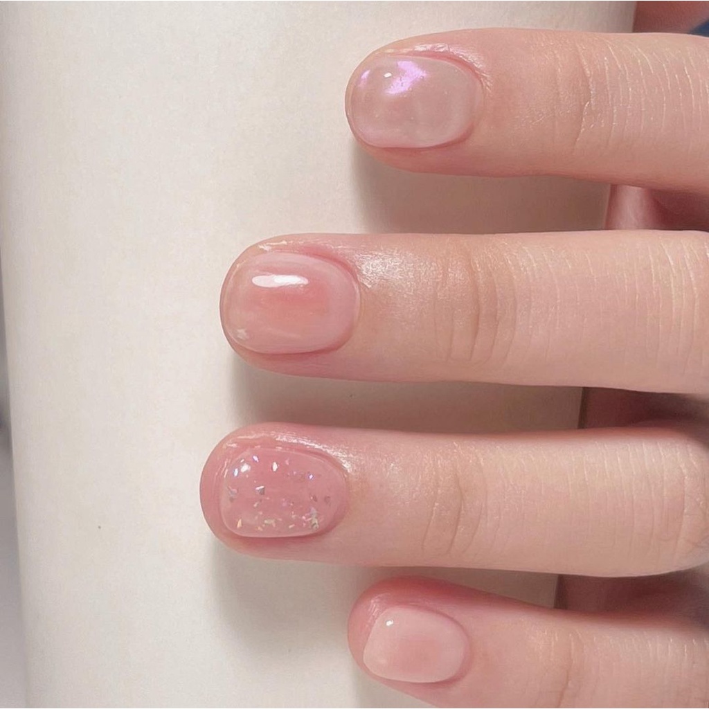 MẪU NAILBOX THIẾT KẾ MÓNG ÚP HỒNG NUDE TRÁNG GƯƠNG NGỌC TRAI NHẸ NHÀNG