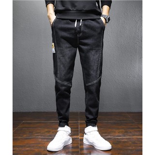 Quần jean jogger nam 2023 phong cách hàn quốc màu đen