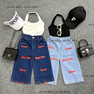 Bg29- sét áo bé gái + quần jean chữ đỏ size nhí