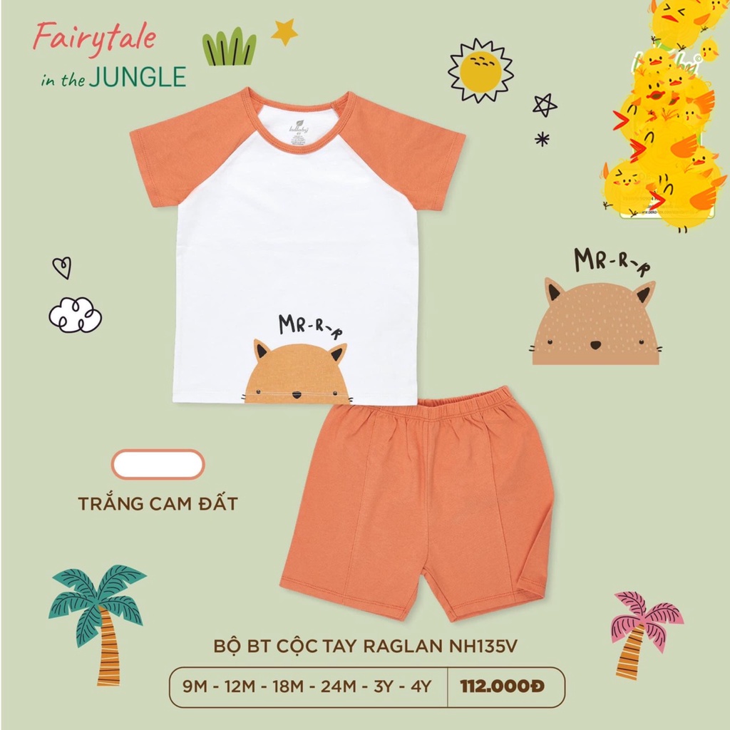 Bộ Cộc tay cotton Raglan Bé Trai Lullaby 2023  NH135V