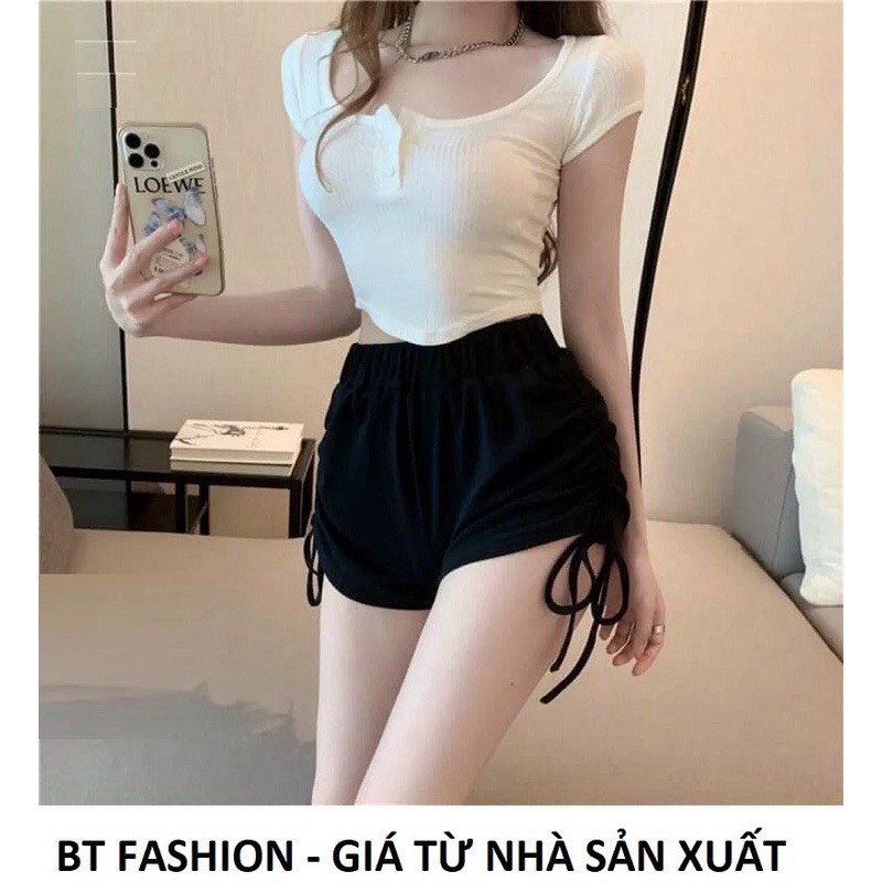 Quần short ngắn rút dây hai bên tập gym | BigBuy360 - bigbuy360.vn